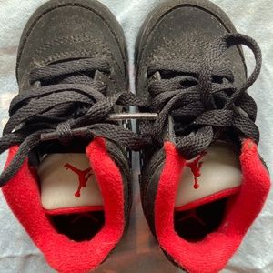 Red and black baby Jordans